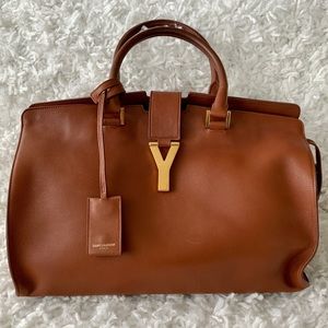 YSL Cabas Chyc tote brown with gold hardware